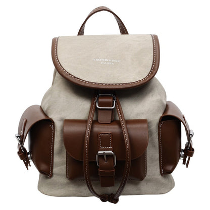 Retro Casual Backpack For Women Stylish Drawstring Travel Bag