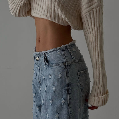 Ripped Distressed Raw Loose Jeans