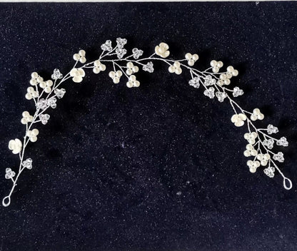 Transparent Plastic Flower Pearl Handmade Headband for Weddings