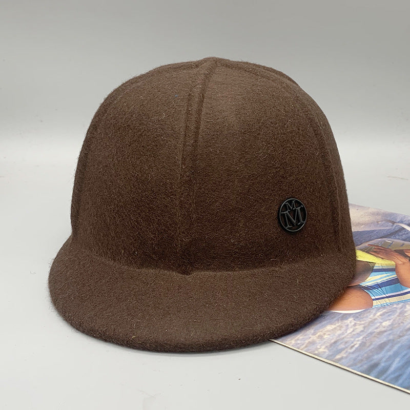 Trendy Wool Baseball Cap Adjustable Casual Sun Hat