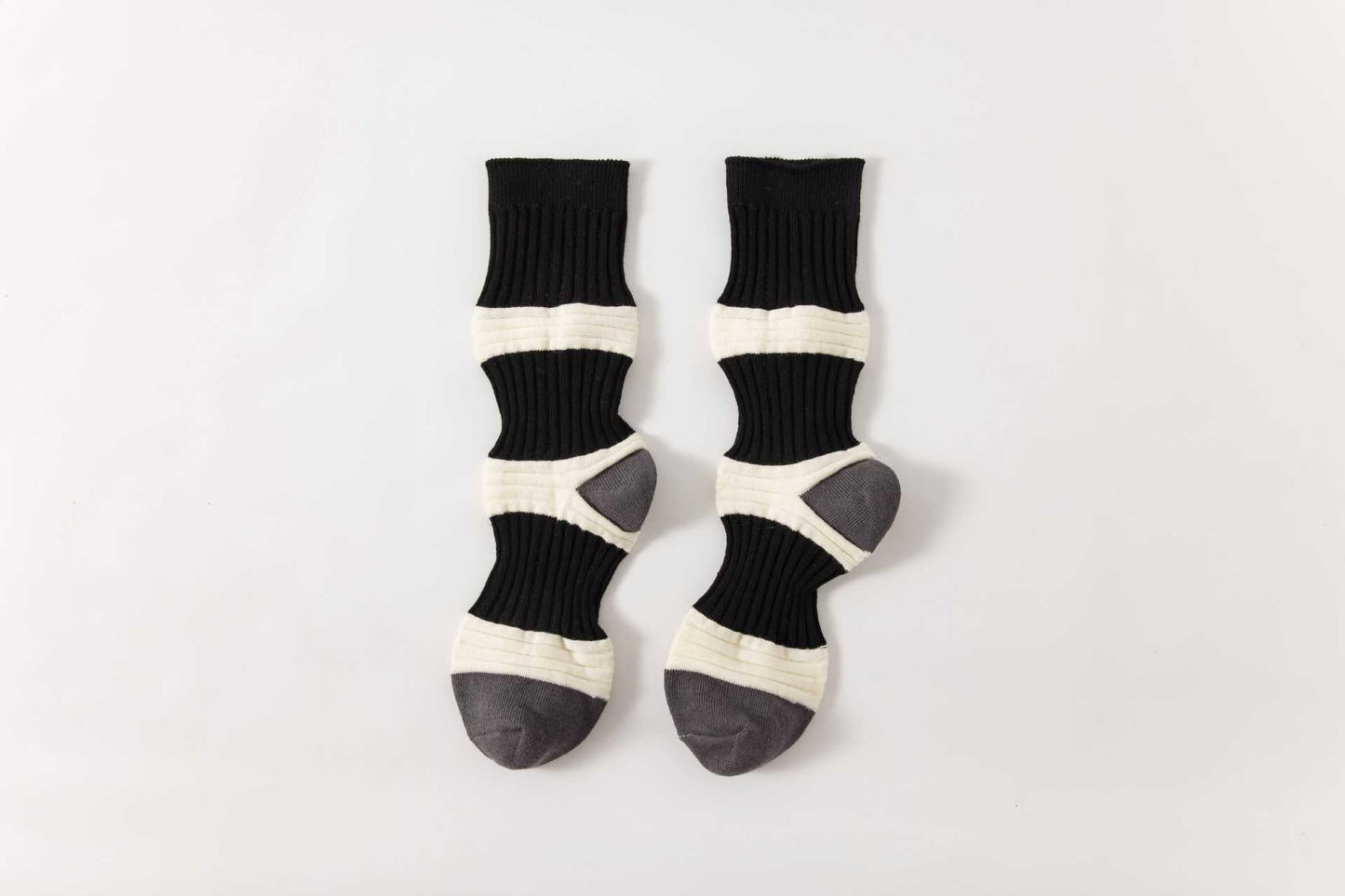 Striped Color Block Casual Crew Socks