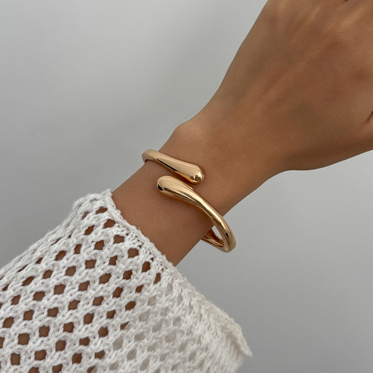 Irregular Layered Alloy Bracelets Set with Water Drop Design