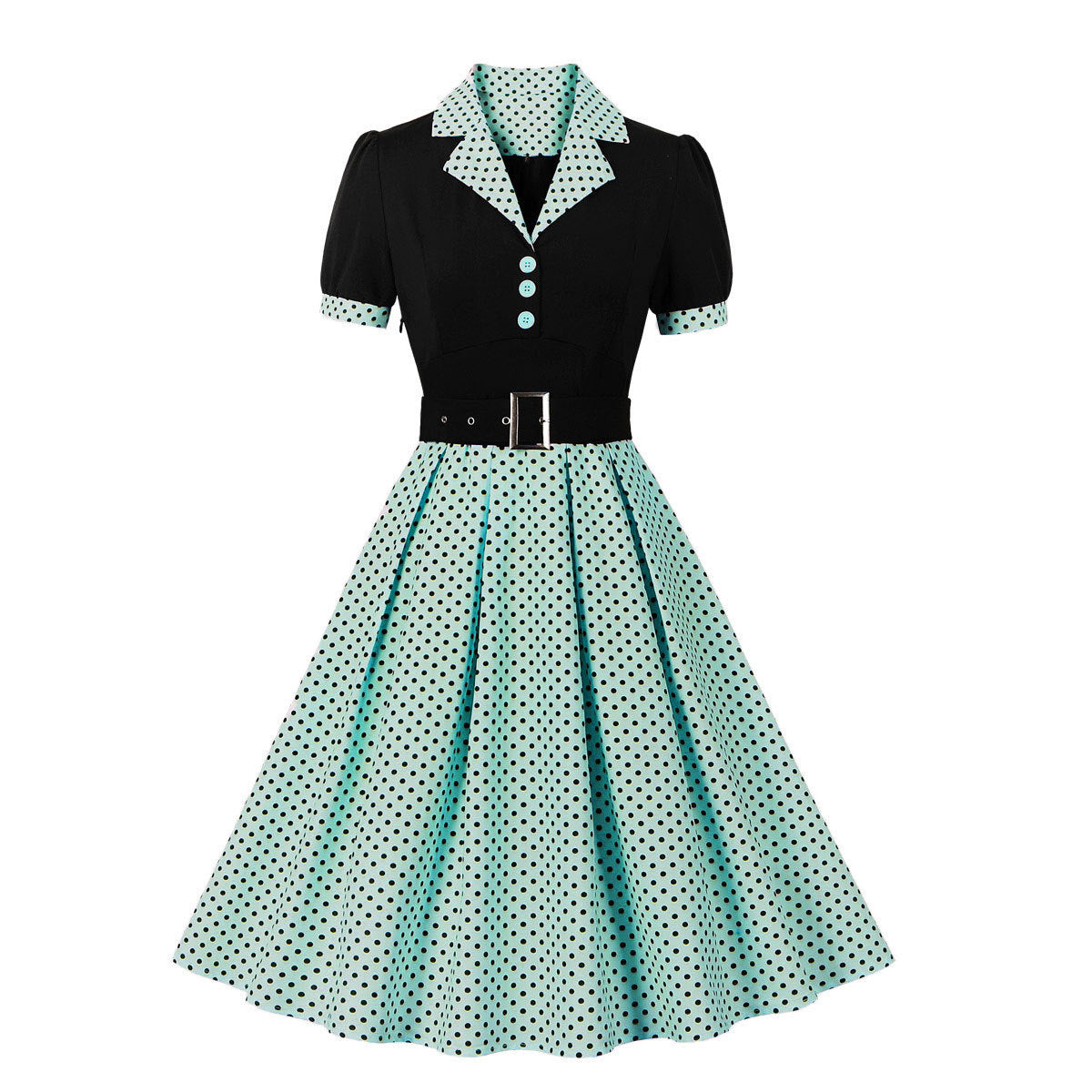 Psychedelic Polka Dot Belted Dress