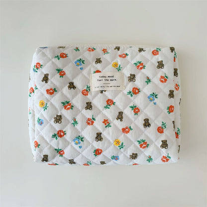 Flowal Print Simplle Make Up Bag
