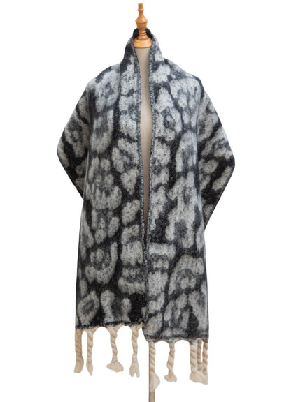 Winter Color Contrast Tassel Thick Warm Scarf