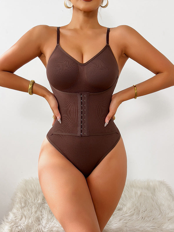 Enhanced Shaping Bodysuit With Double Layer And Adjustable Closure
