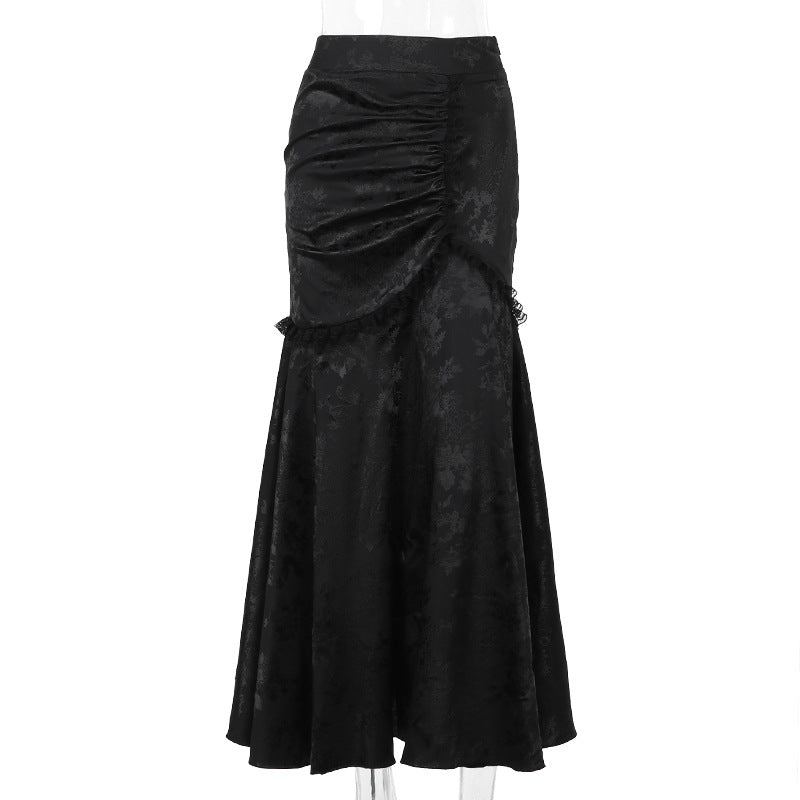 Asymmetrical Mermaid Hem Bodycon Dress Elegant Lace Detail