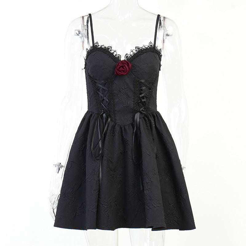 Summer Lace Trim Casual A-Line Dress