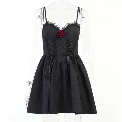 Summer Lace Trim Casual A-Line Dress
