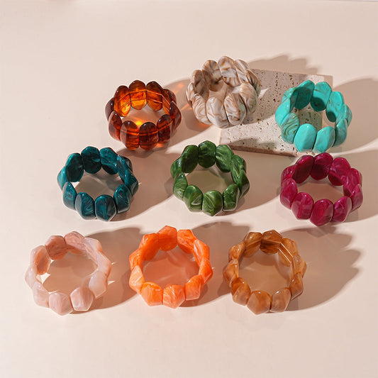Vintage Wide Resin Splicing Acrylic Bracelets