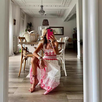 Bohemian Style Long Sleeve Tie-Dye Dress