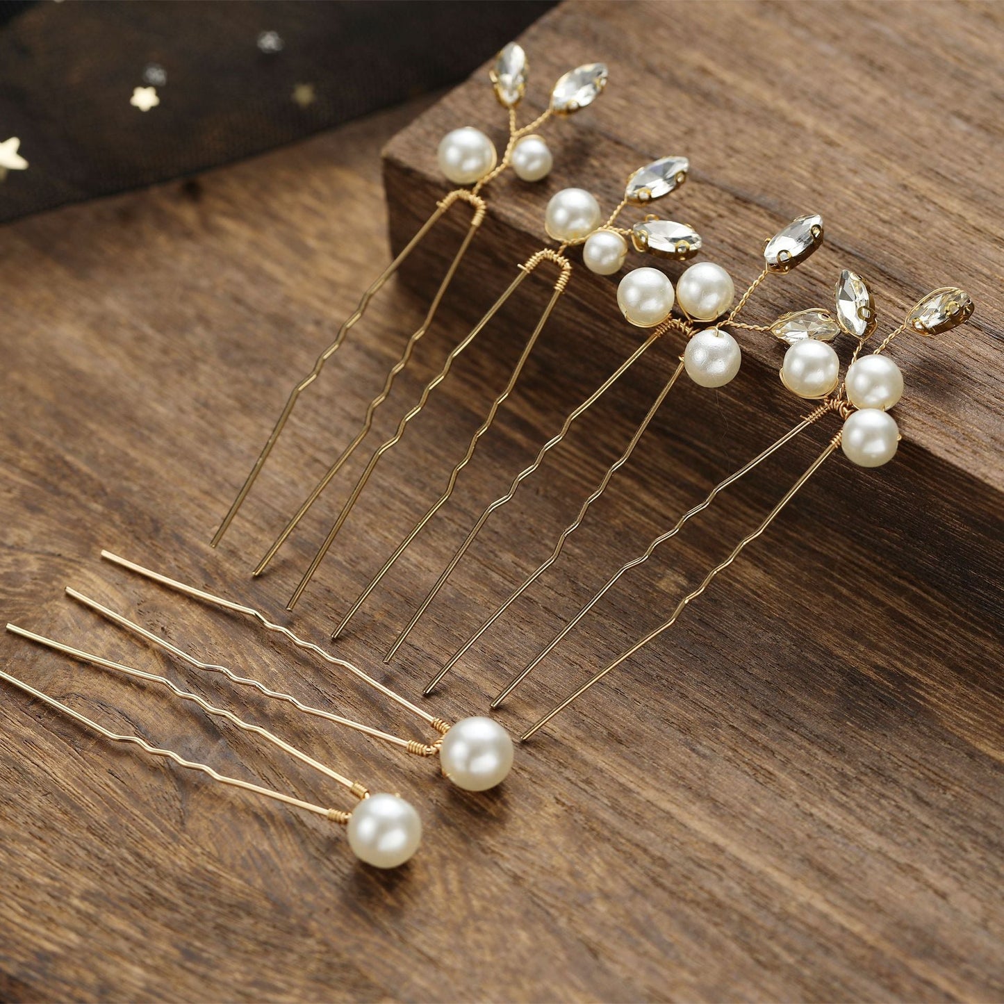 Bridal Wedding Hair Accessories Pearl U Shape Hair Pins Set