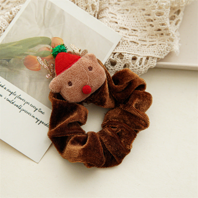 Cute Christmas Theme Plush Soft Hair Tie