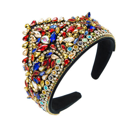Exaggerated Crown Headband Baroque Style Fashion Hair Accessory