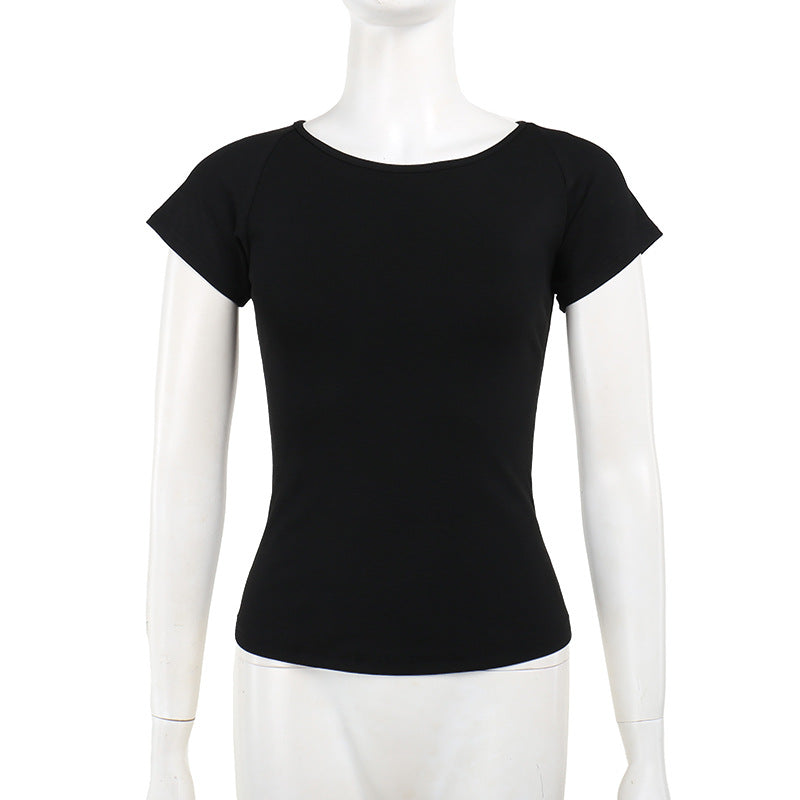 Gothic Style Graphic T-Shirt with Open Back