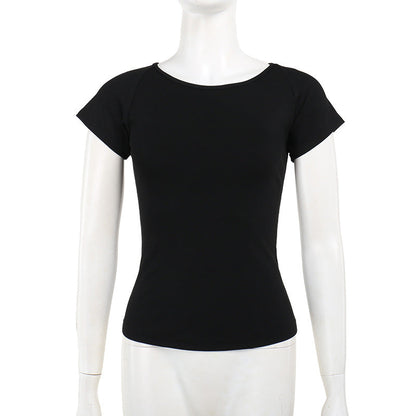 Gothic Style Graphic T-Shirt with Open Back