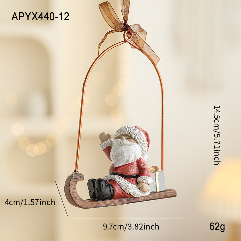 Colorful Resin Christmas Cartoon Hanging Ornament
