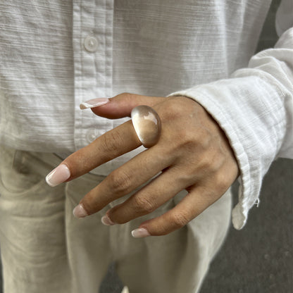 Colorful Resin Rings Geometric Design For Women