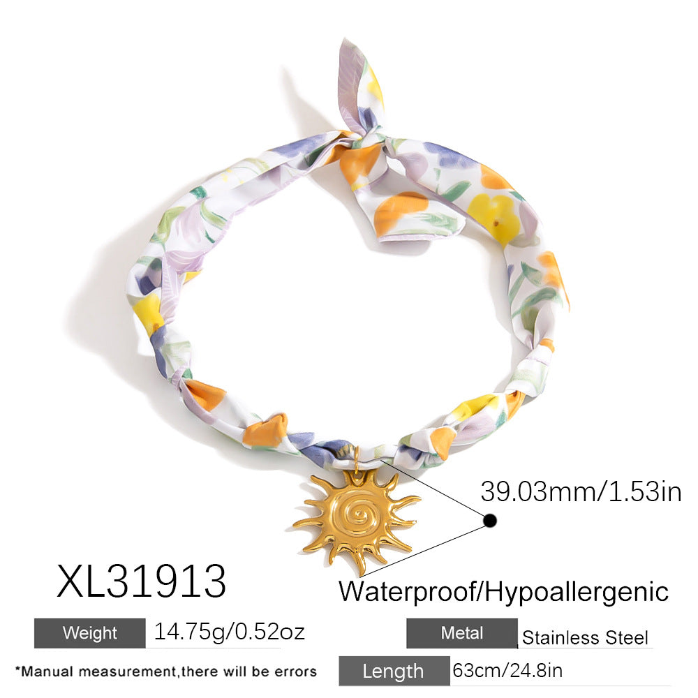 Ocean Series Pendant Scarf Necklace Stylish Casual