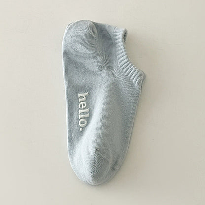 Candy Color Letter Simple Low Ankle Socks
