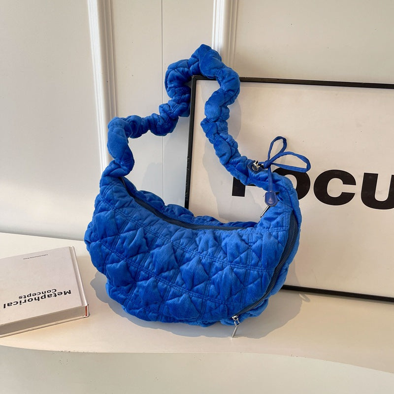 Trendy Velvet Cloud Tote Bag Soft Casual Shoulder Bag