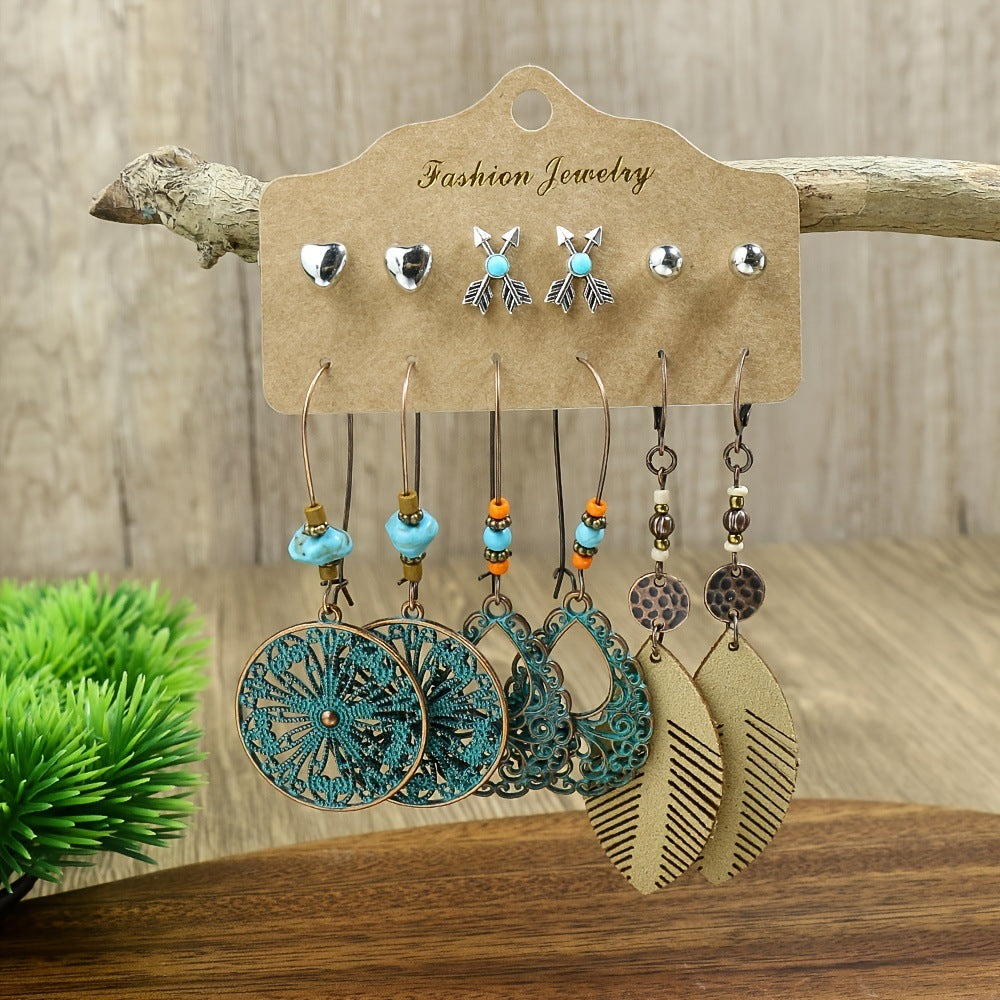 Exaggerated Creative Snake and Butterfly Earrings Set