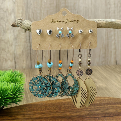 Exaggerated Creative Snake and Butterfly Earrings Set