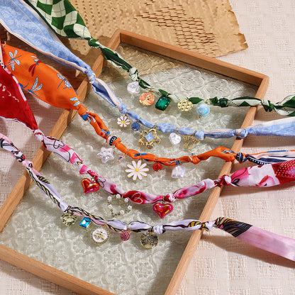 Elegant Pendant Floral Scarf Necklace