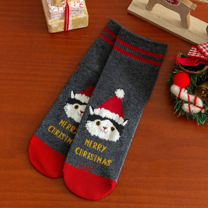 Christmas Cartoon Reindeer Cozy Crew Socks