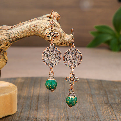 Elegant Vintage Leaf Dangle Earrings Zinc Alloy Art Design