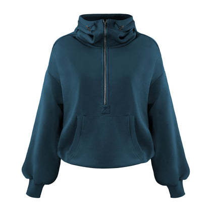 Trendy Color Block Hooded Sweatshirt Comfortable Casual Top