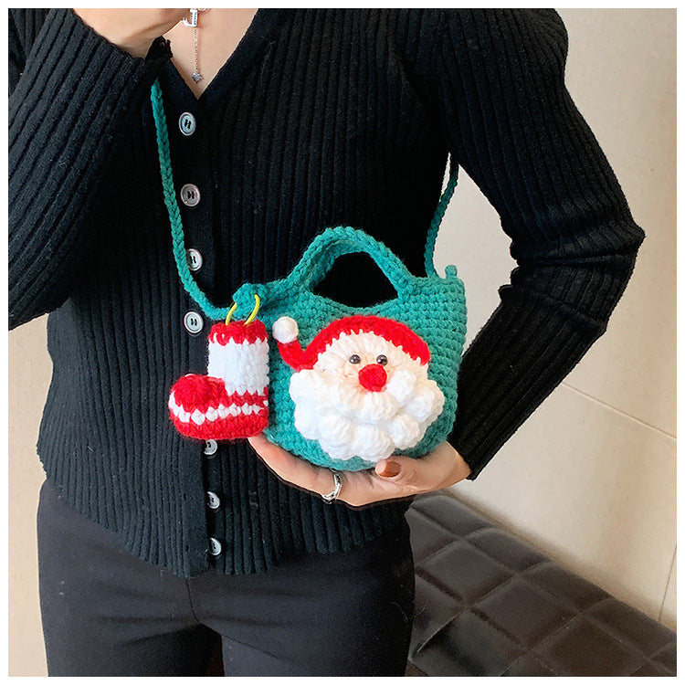 Trendy Santa Claus Crochet Christmas Shoulder Bag