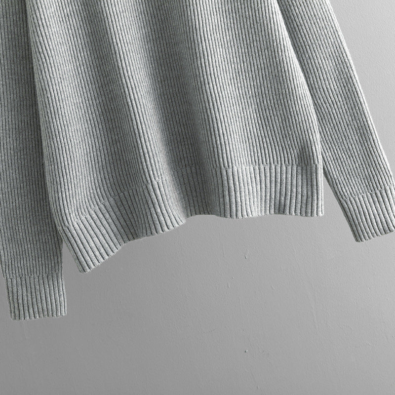 Solid Color Turtleneck Thicken Knit Sweater