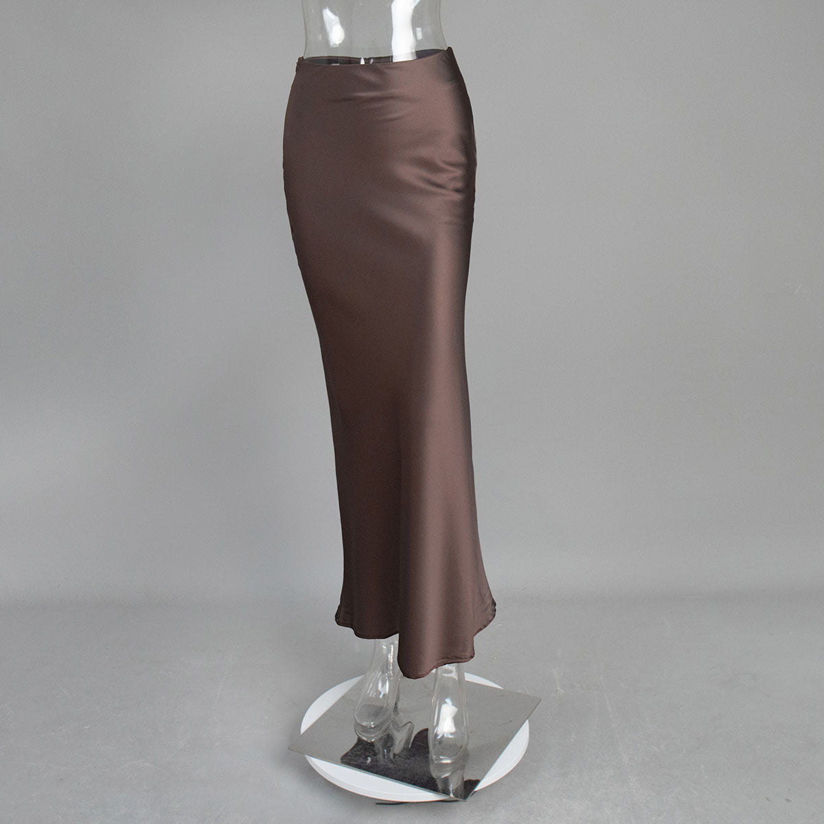 Mermaid Tail Satin Maxi Skirt Elegant Street Style