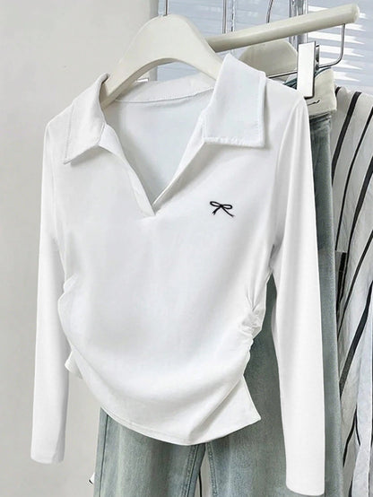 Casual V-Neck Long Sleeve T-Shirt for Women