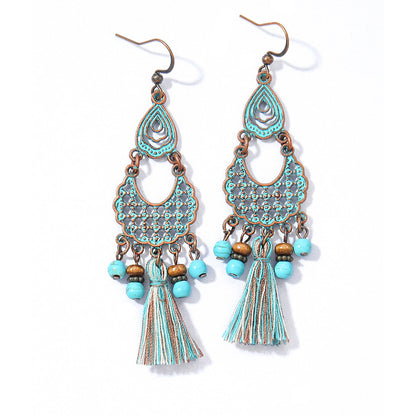 Bohemian Retro Tassel Earrings Vintage Style Travel Accessories