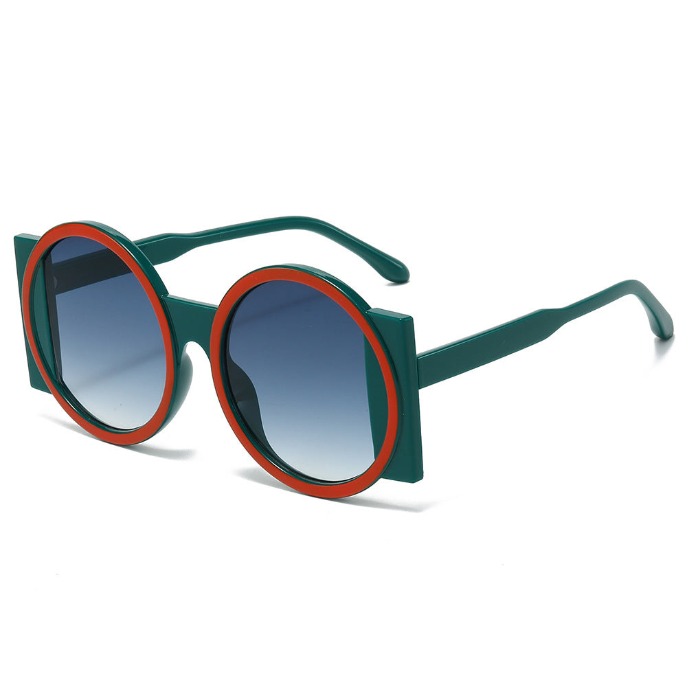 Round Frame Colorful Sunglasses Trendy Fashion Glasses