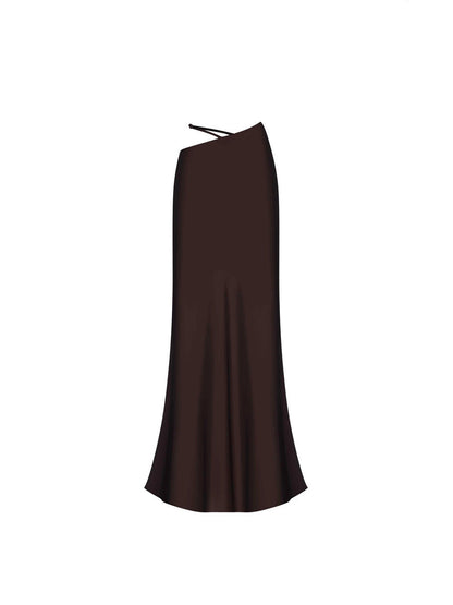 Solid Color Long Midi Skirt Elegant Soft Stretchy Skirt