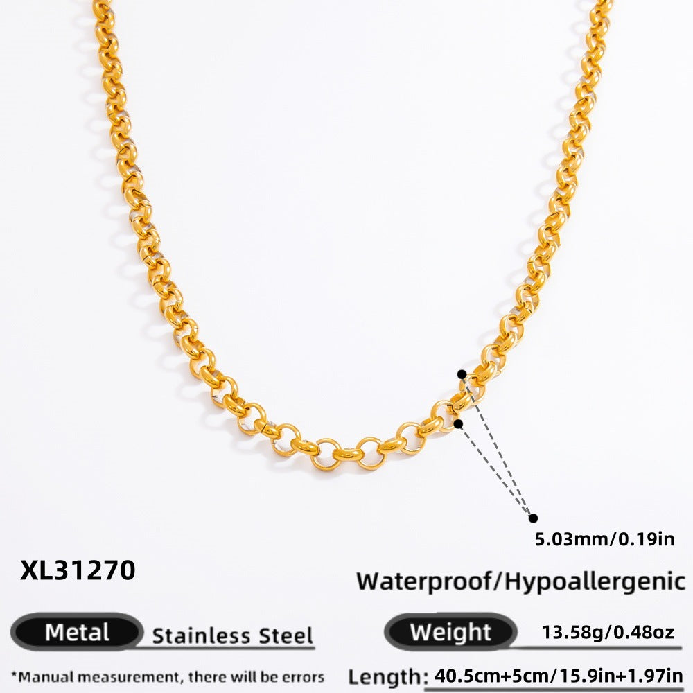 Fashionable DIY Jewelry Pendant Necklace Stainless Steel 18K Gold Plated