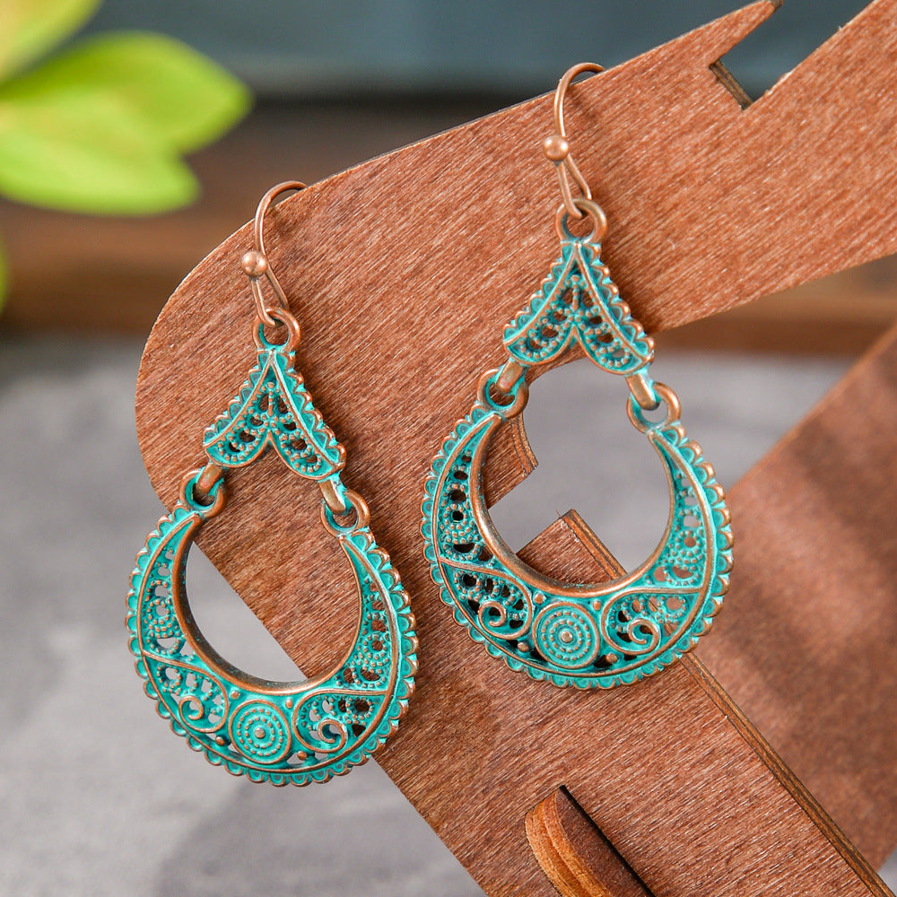 Trendy Geometric Alloy Earrings Set Vintage Bohemian Style