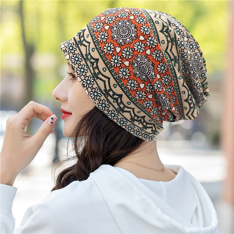 Pullover Hat Ethnic Style Bag Head Hat Pile Hat Dual-Purpose Bib