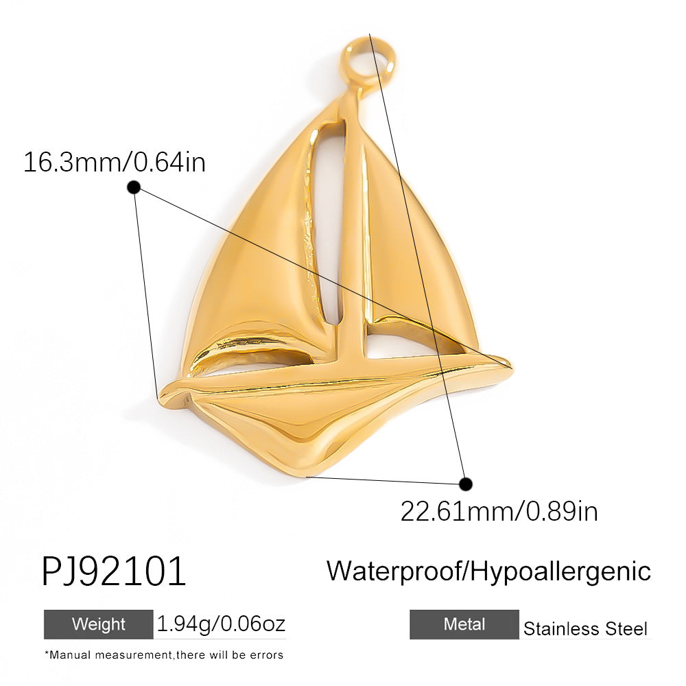 Stainless Steel DIY Enamel Pendant Accessories - 18K Gold Color Retention