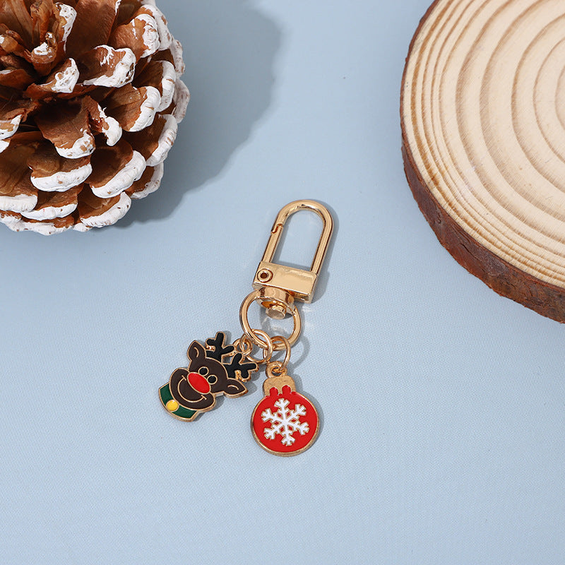 Christmas Theme Cute Reindeer Metal Bag Charm