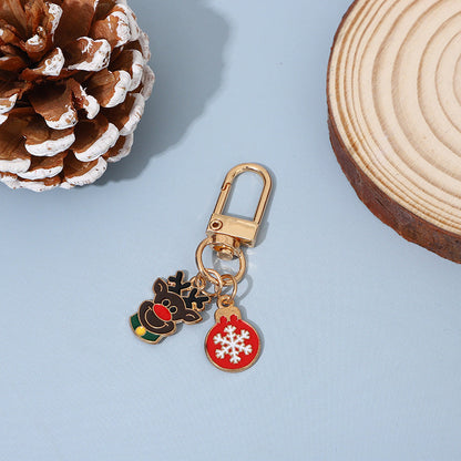 Christmas Theme Cute Reindeer Metal Bag Charm