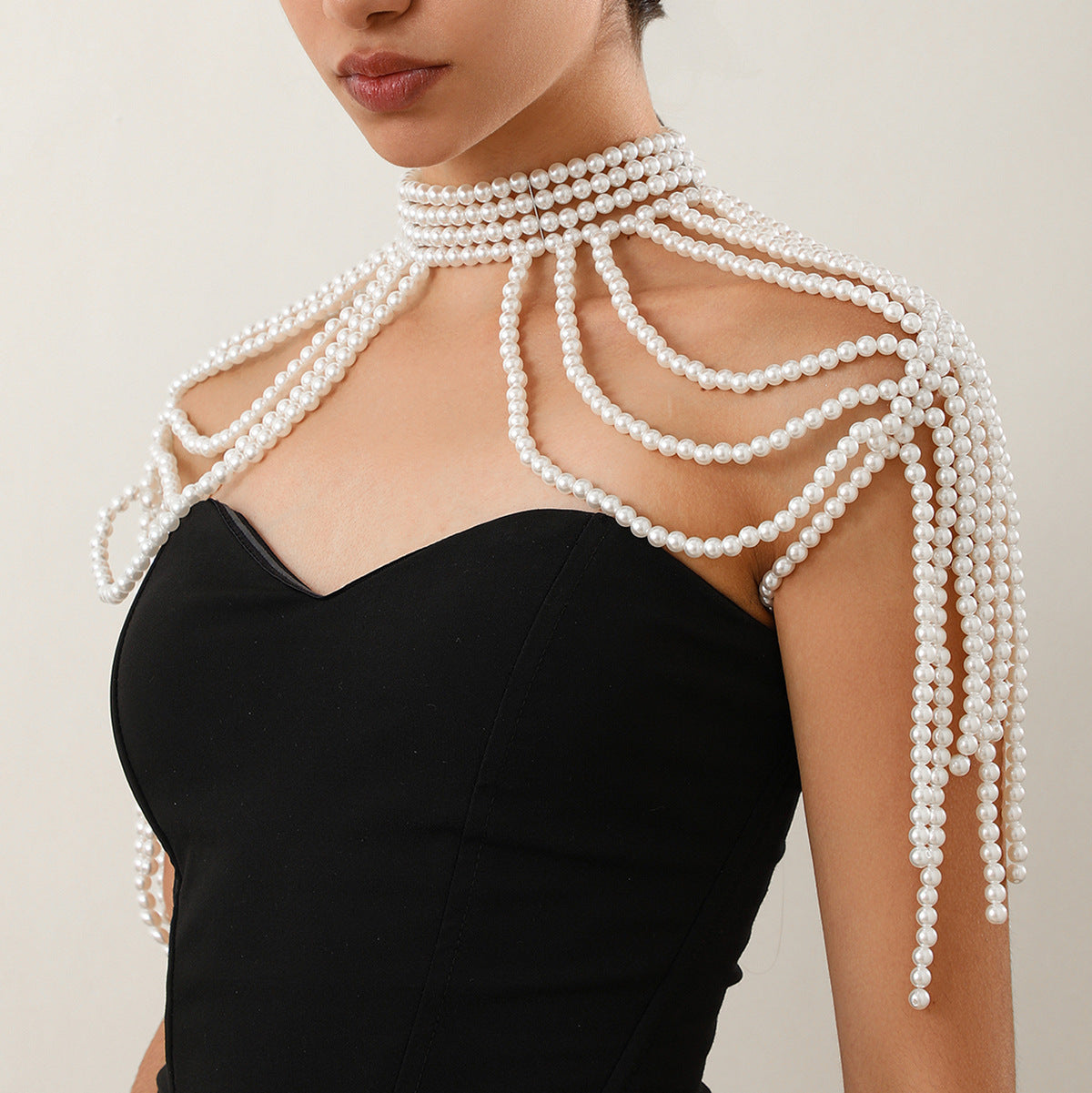 Elegant Multi-Layer Pearl Shoulder Chain For Women