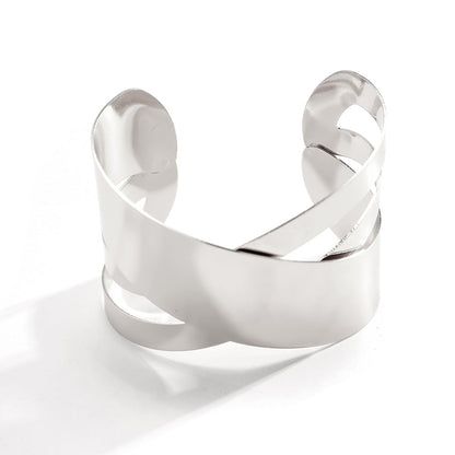 Geometric Cutout Metal Cuff Bracelet Trendy Fashion Jewelry