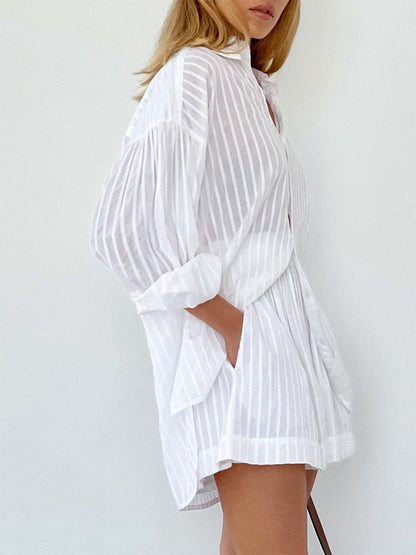 Floral Stripe Shirts & Shorts