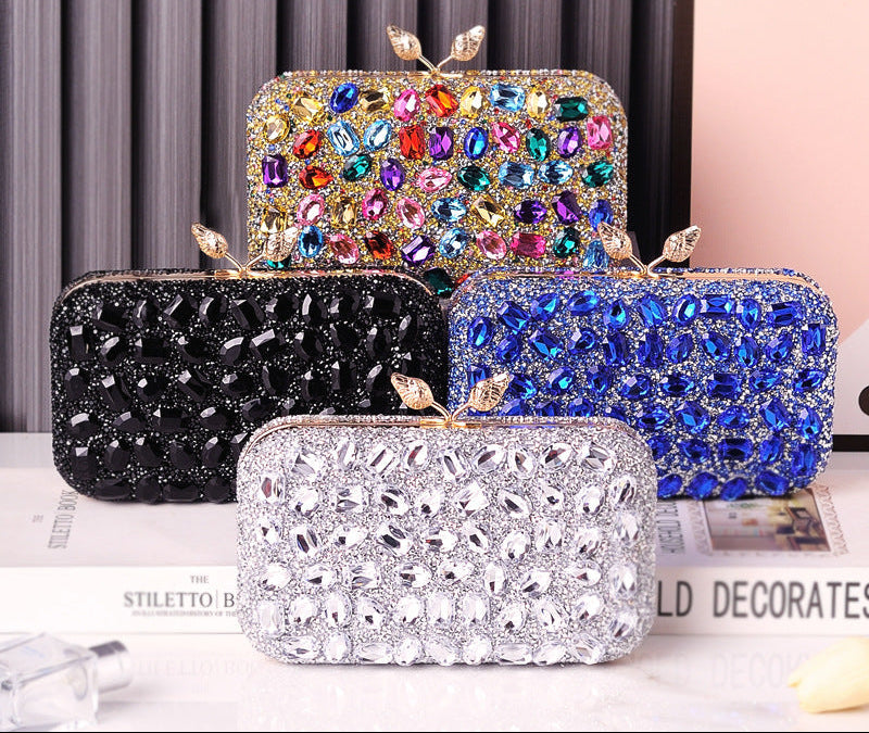 Gemstone Evening Clutch Colorful Resin Bag Stylish Party Purse