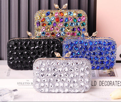 Gemstone Evening Clutch Colorful Resin Bag Stylish Party Purse