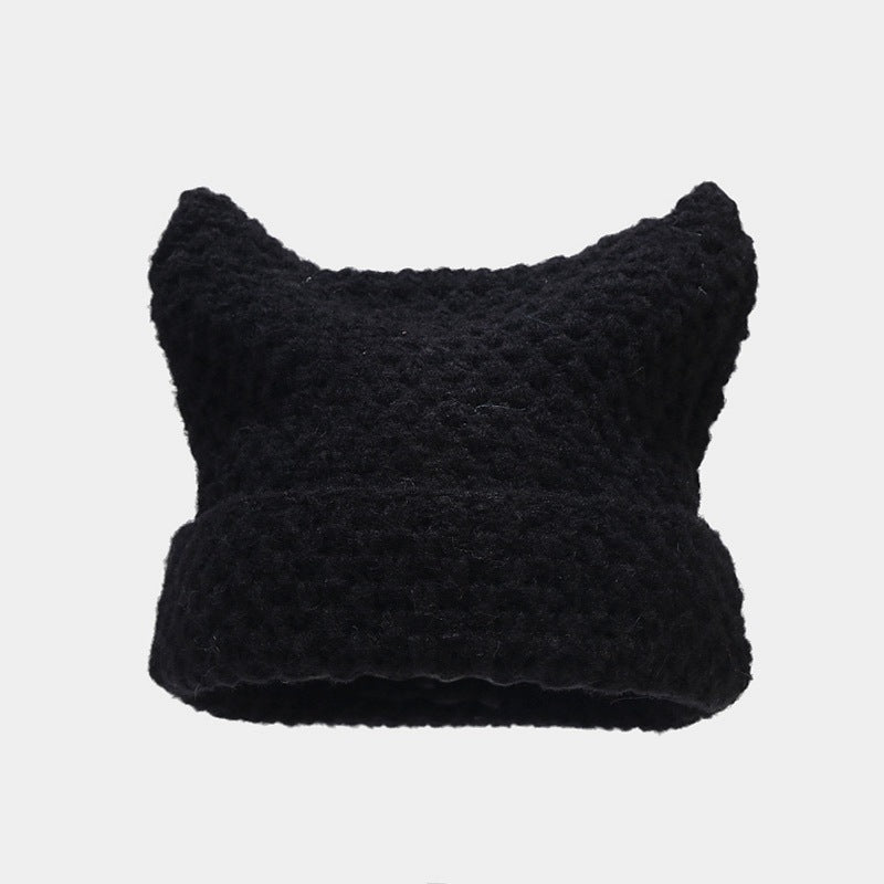 Stripe Cute Contrast Color Knit Beabie